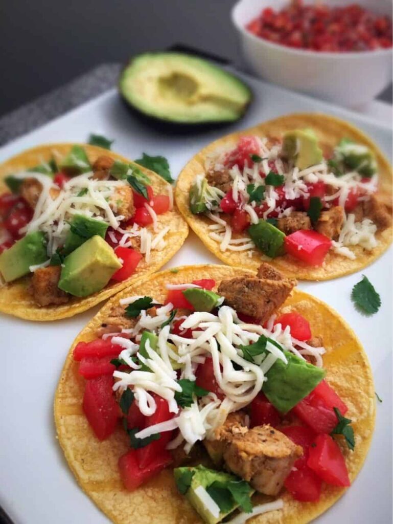 Easy chicken tostadas