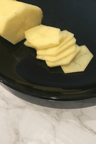 how to cut a potato ⅛ inch thick