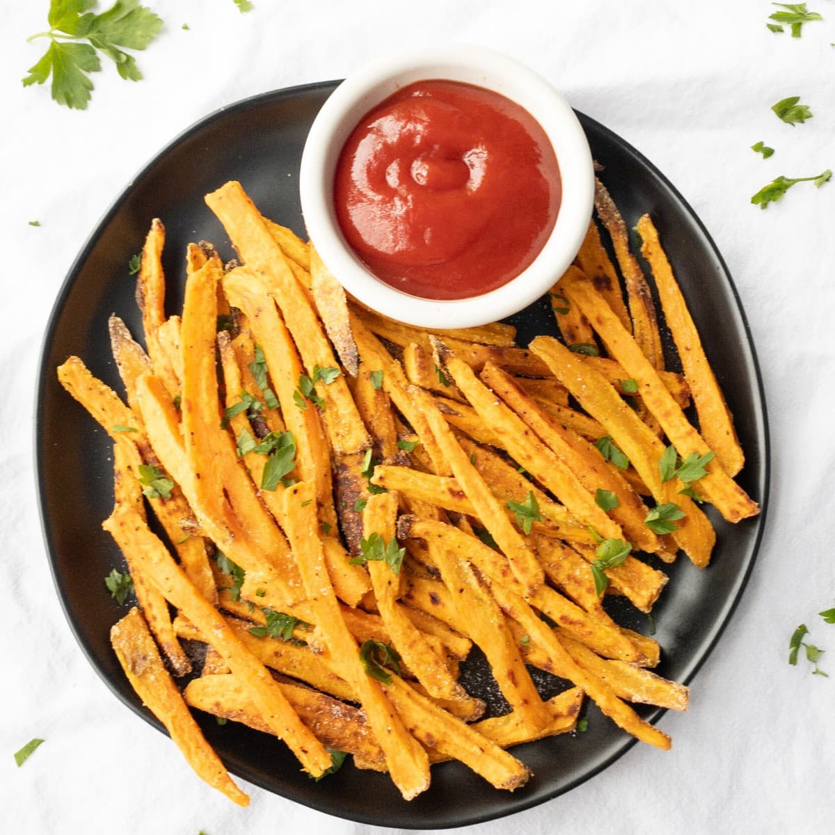 Oven Baked Sweet Potato Fries - A Pinch of Healthy