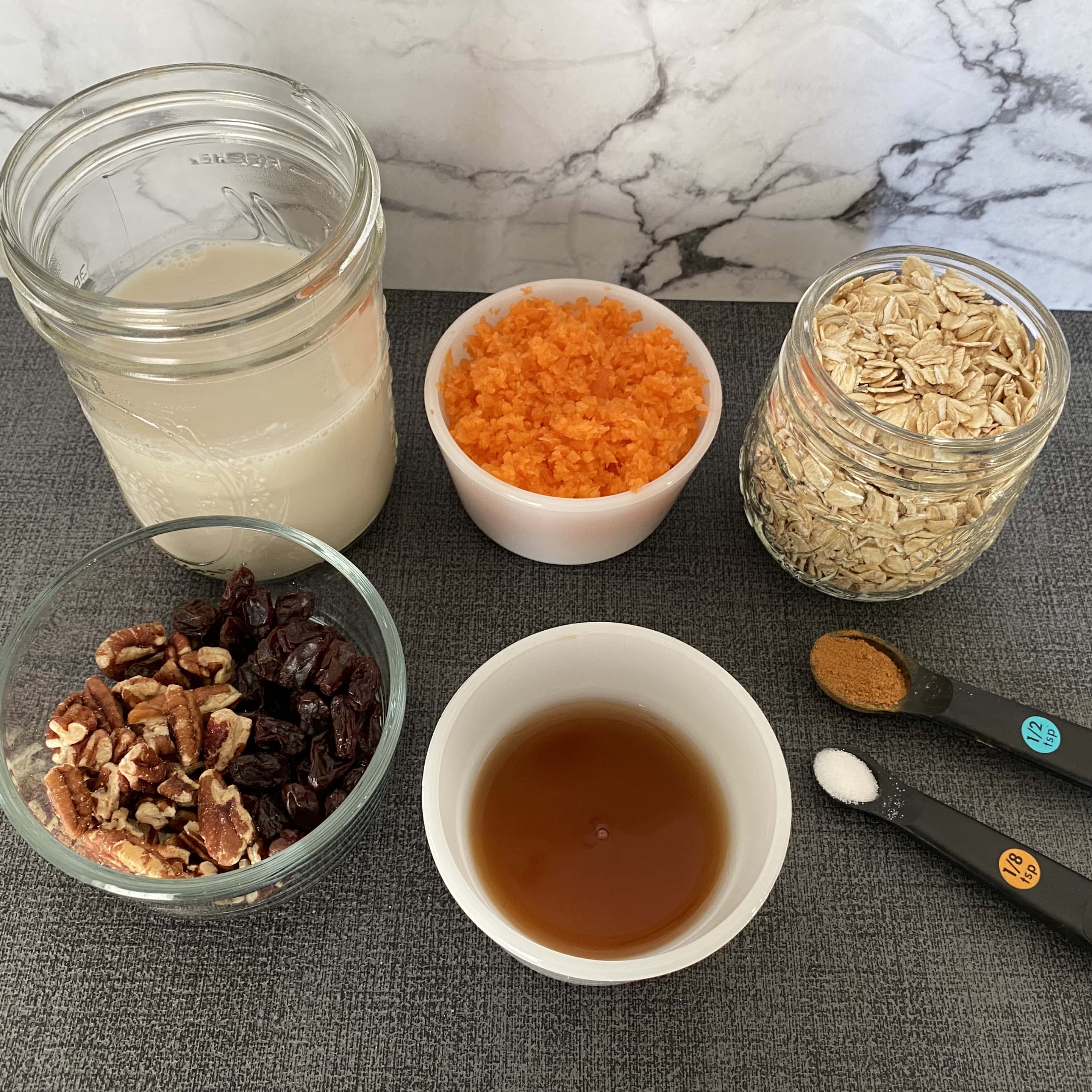 Carrot cake overnight oats ingredients
