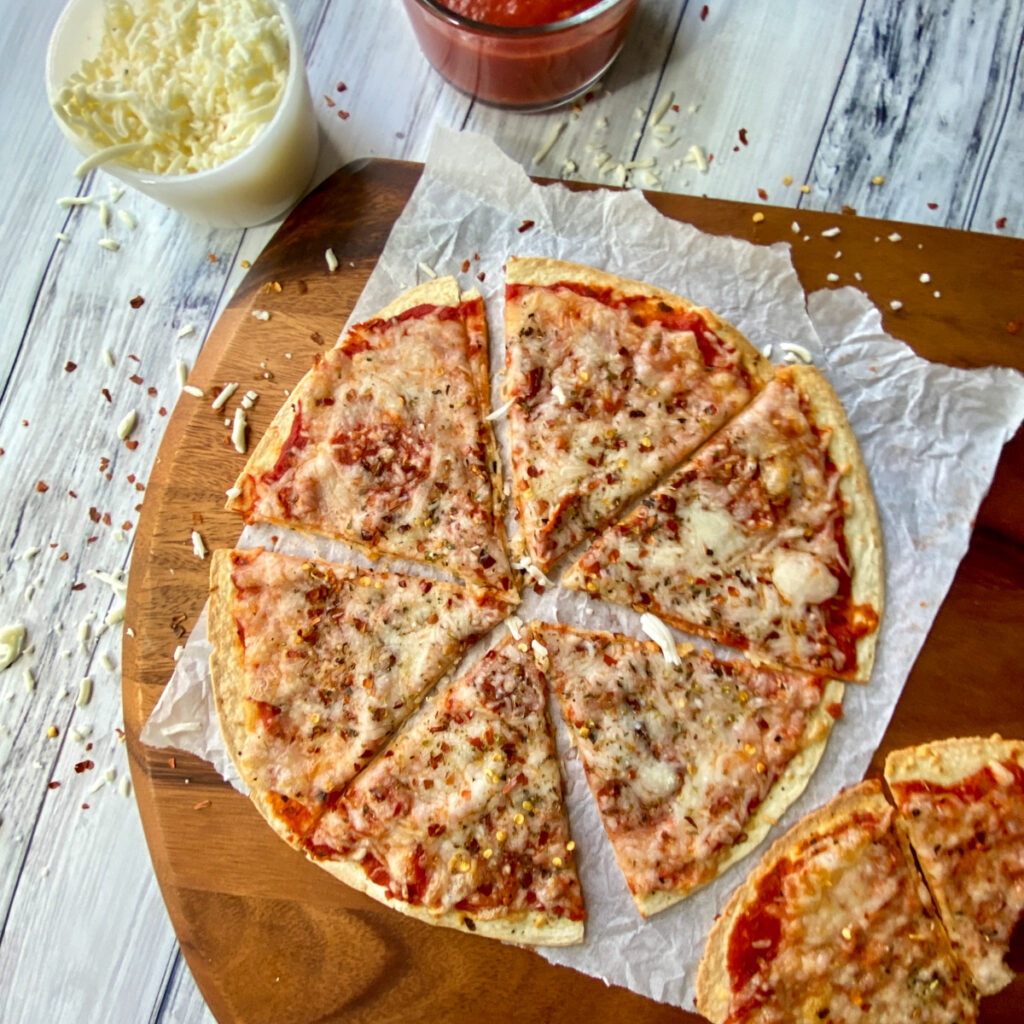 air fryer tortilla pizza