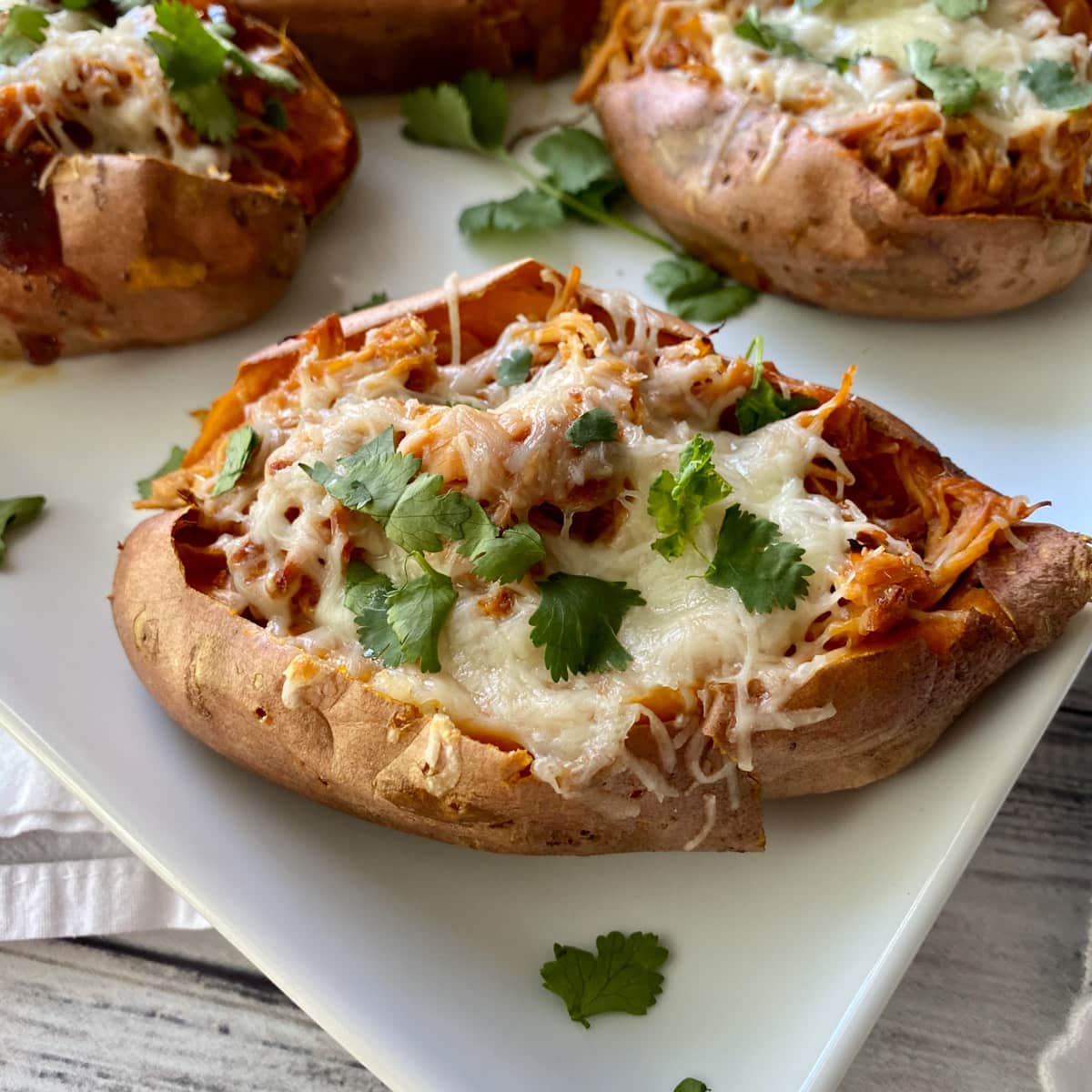 BBQ Chicken Stuffed Sweet Potatoes