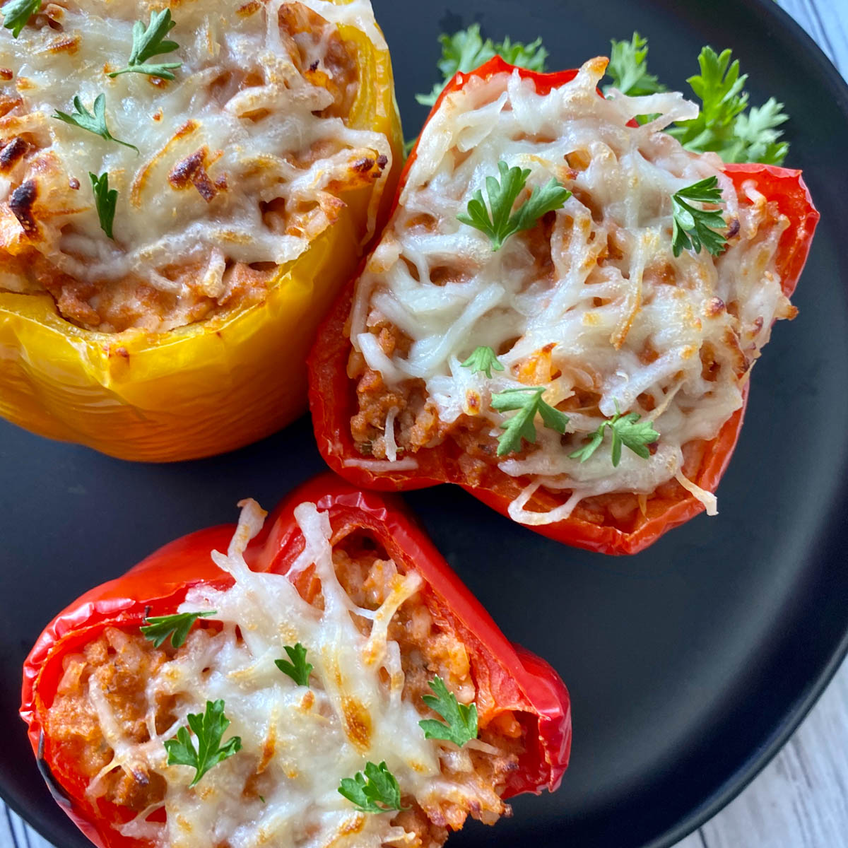 Ground Chicken Stuffed Peppers - Pinch of Wellness