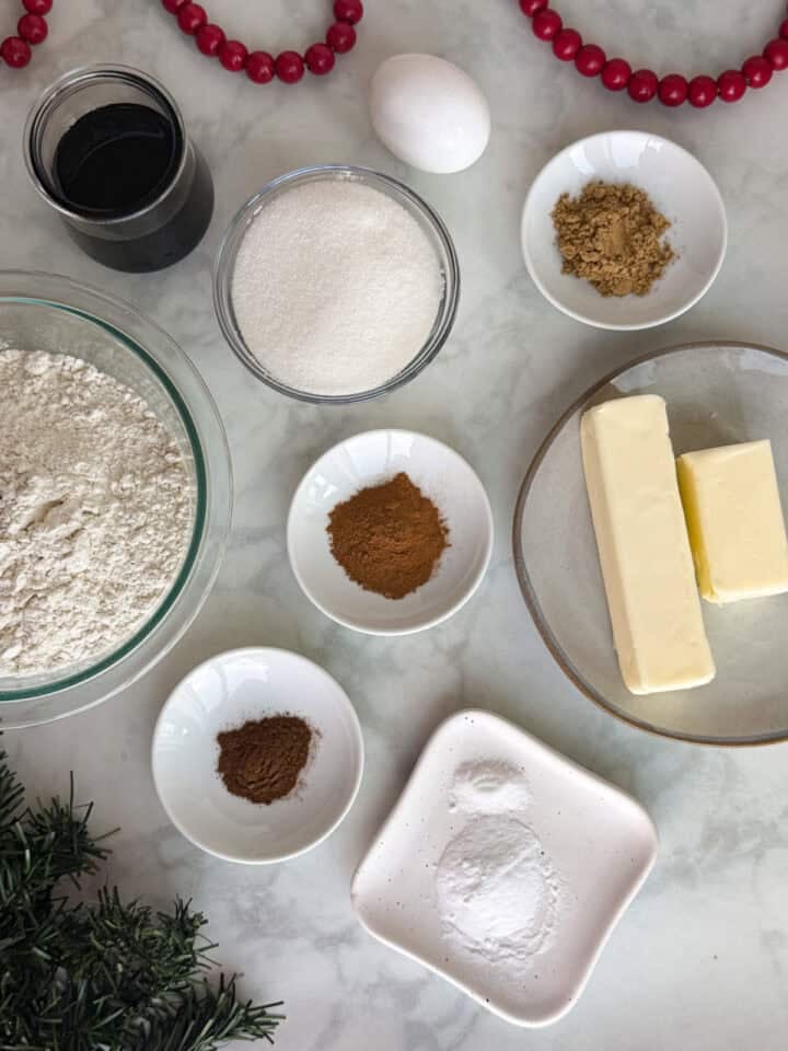 ingredients for GF ginger cookies