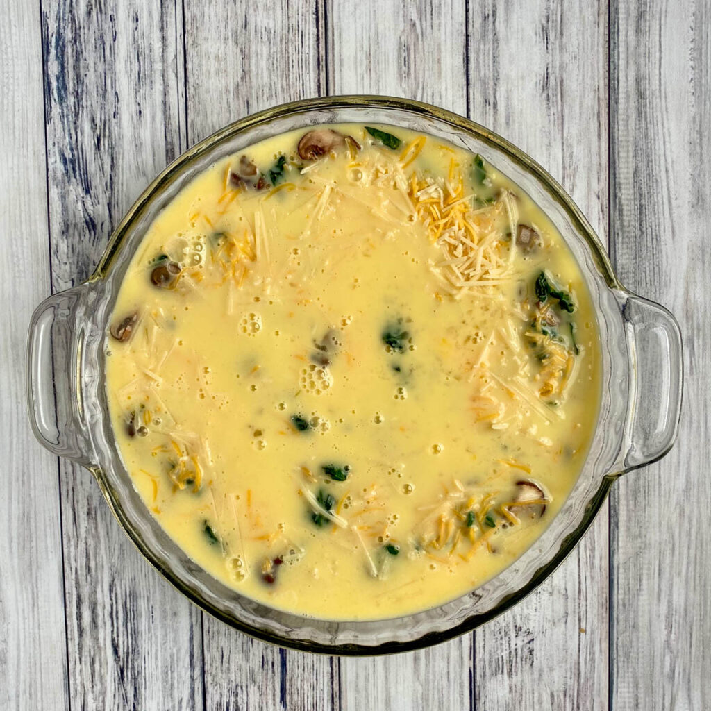how to make a gluten free quiche- egg layer