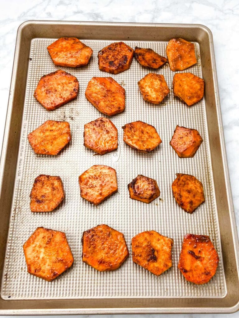 roasted sweet potato slices