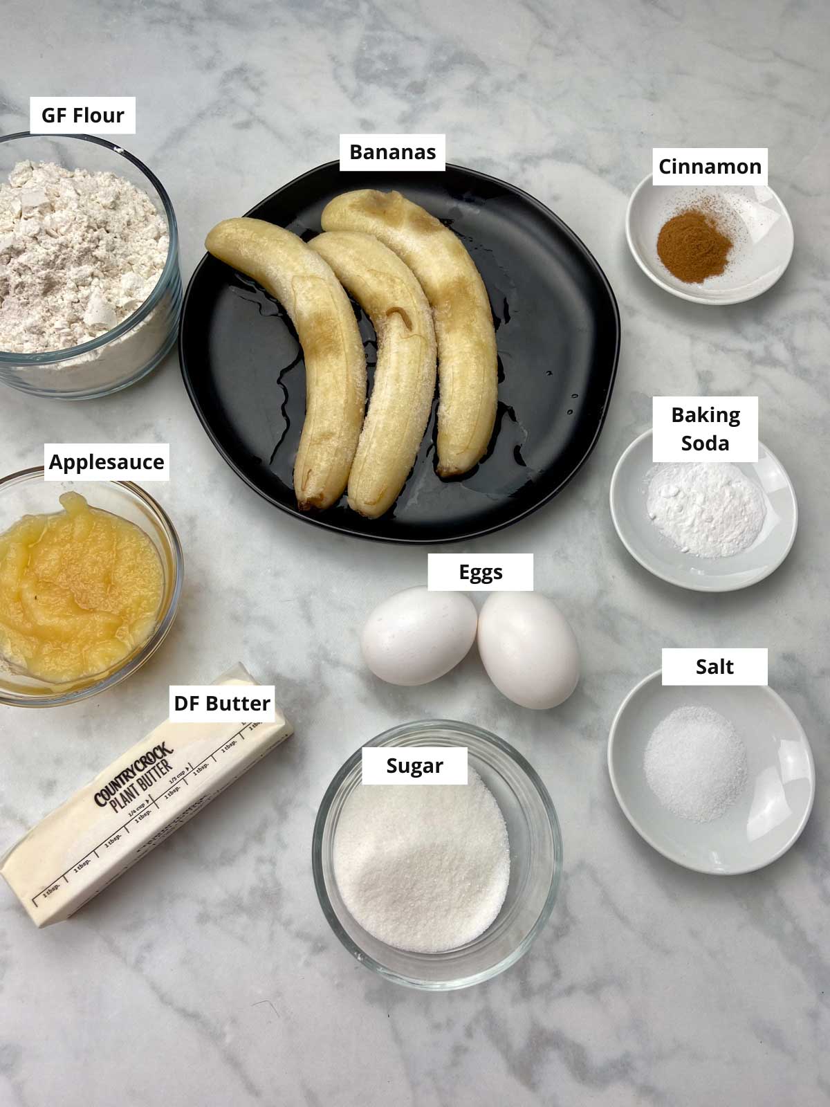 gf df banana bread ingredients