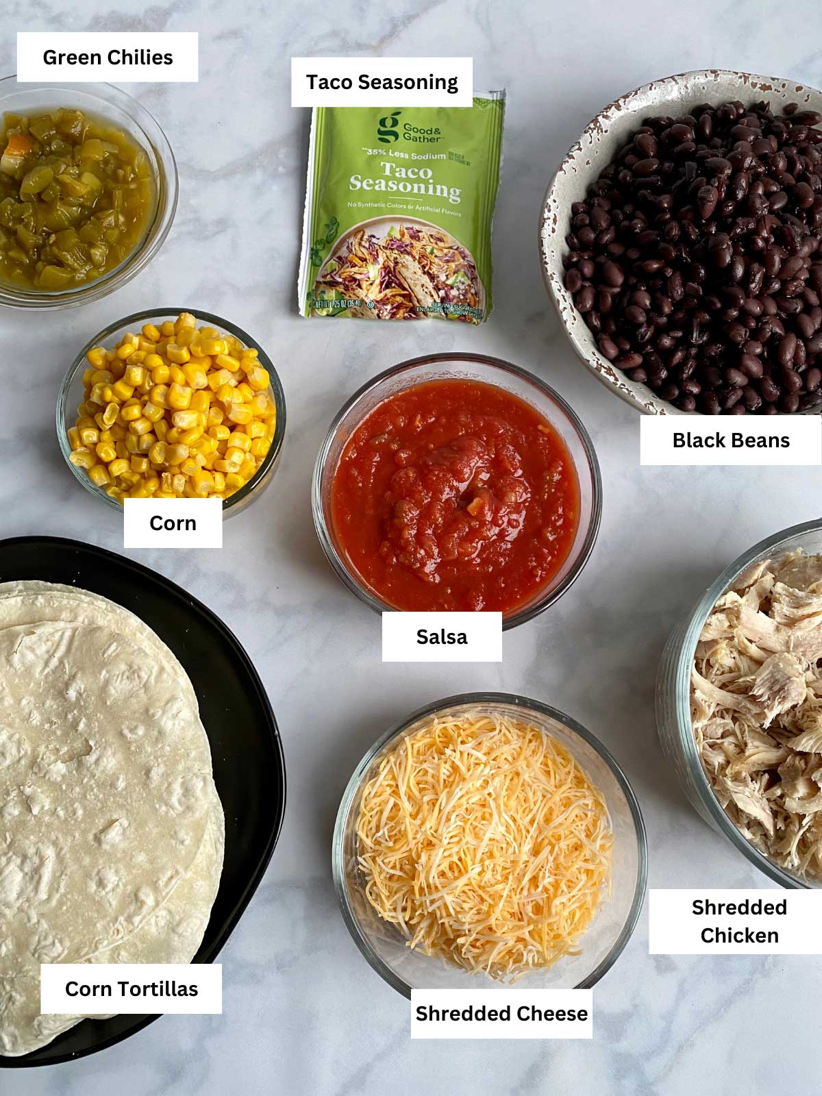 ingredients needed for the chicken taco casserole