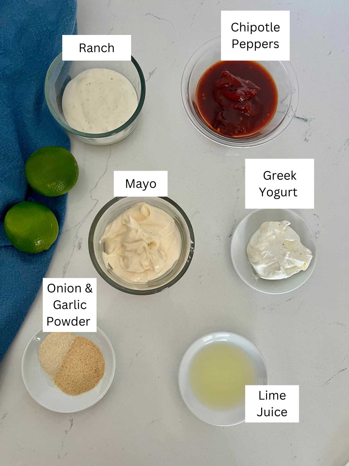 ingredients for chipotle SW sauce on a counter.